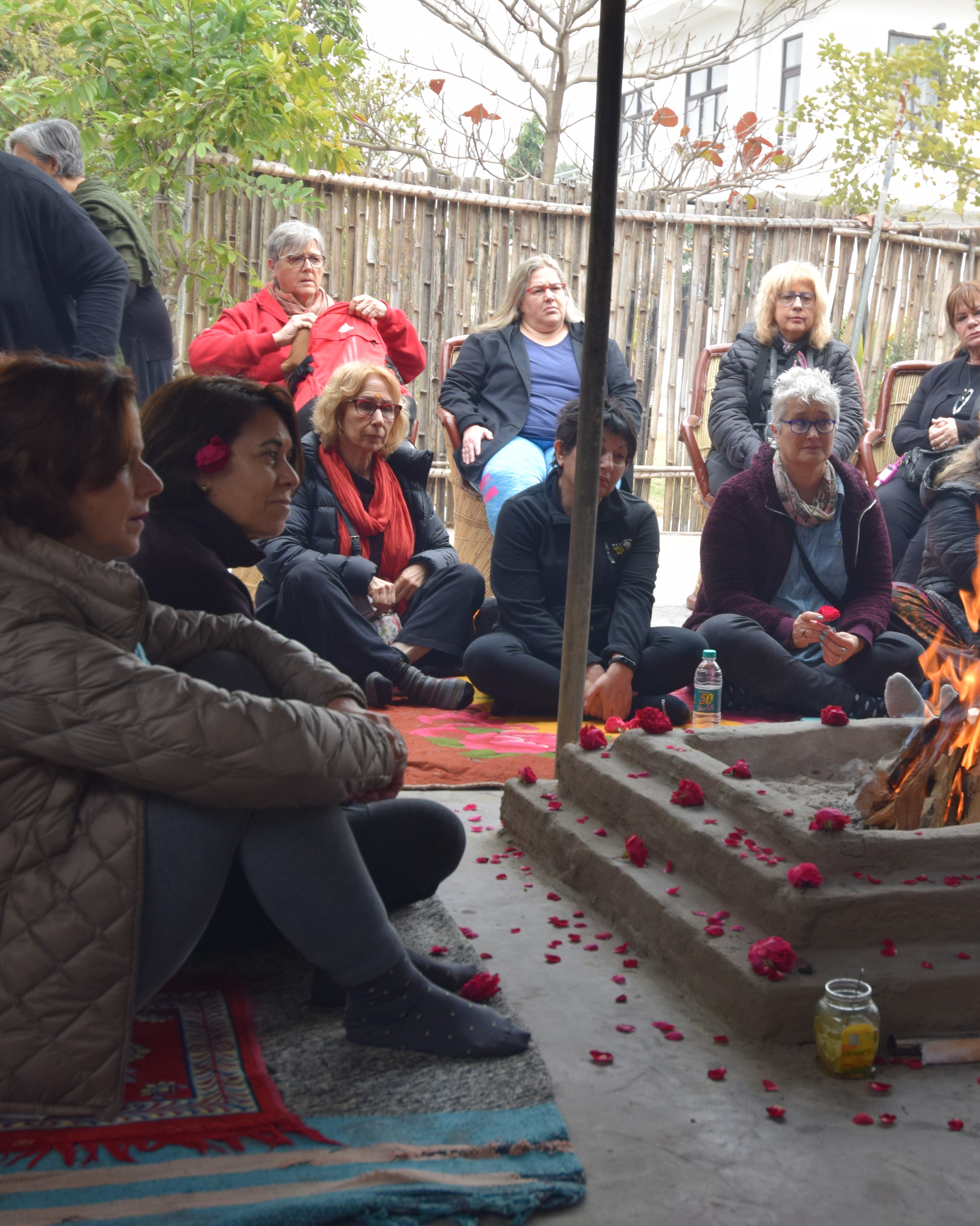 A wise teacher giving a spiritual talk.
